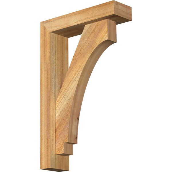 Ekena Millwork Imperial Block Rough Sawn Bracket w/ Offset Brace, Western Red Cedar, 4"W x 14"D x 22"H BKT0402X14X22IMP05RWR - main